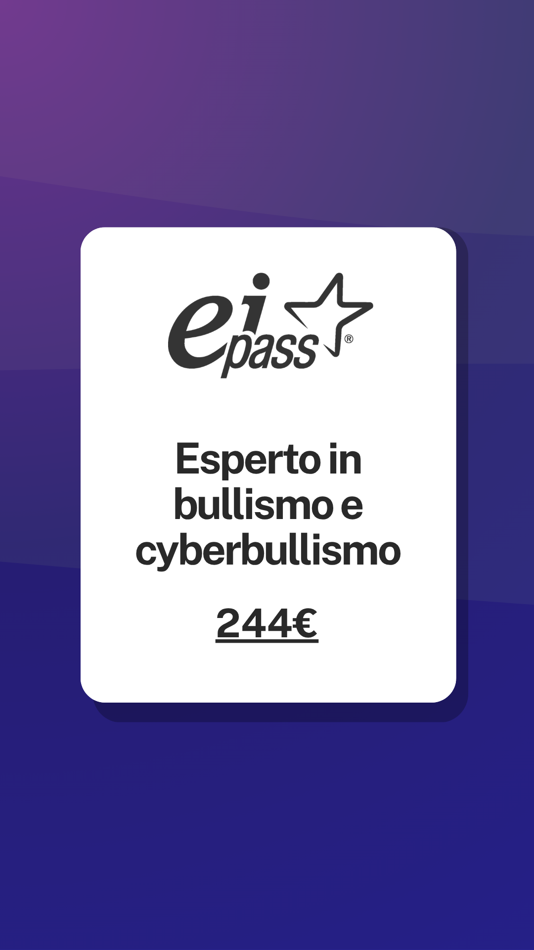 Esperto in bullismo e cyberbullismo corso EIPASS