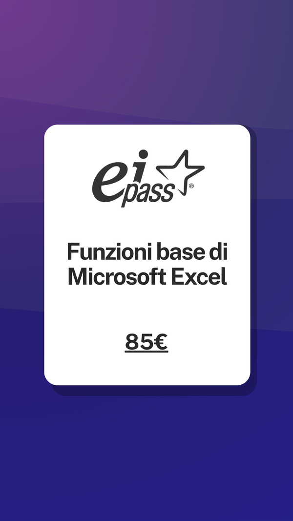 Funzioni base di Microsoft Excel corso EIPASS